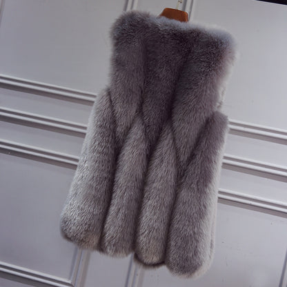 Women's Faux Fox Fur Sleeveless Vest