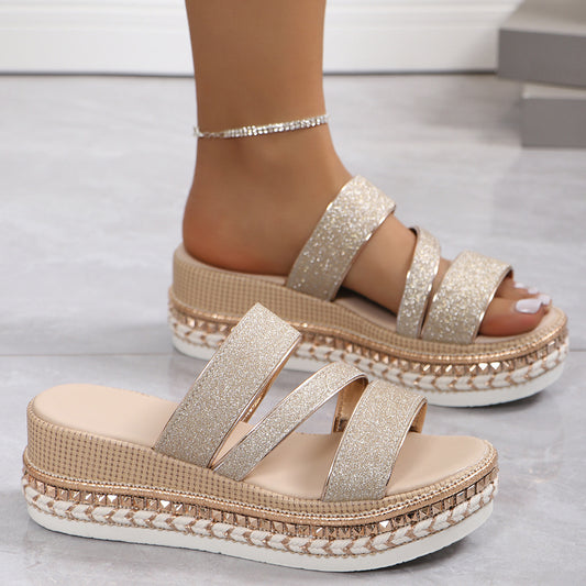 Women's Fish Mouth Buckle Wedge Sandals