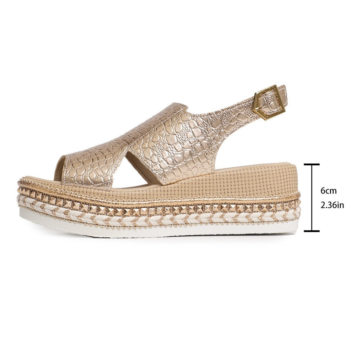 Women's Fish Mouth Buckle Wedge Sandals