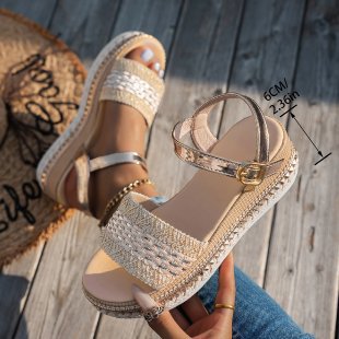 Women's Fish Mouth Buckle Wedge Sandals