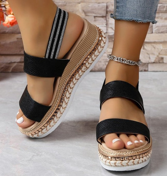 Women's Fishmouth Buckle Wedge Sandals