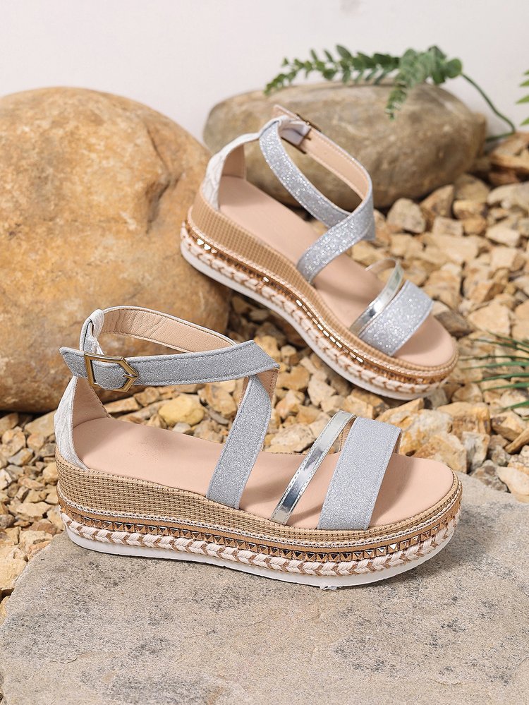 Women's Fishmouth Buckle Wedge Sandals