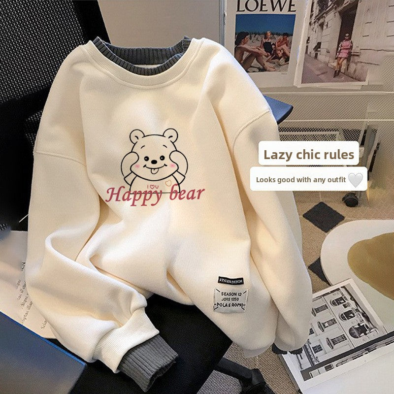 Women's Fleece-Lined Round Neck Sweatshirt