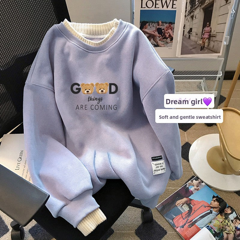 Women's Fleece-Lined Round Neck Sweatshirt