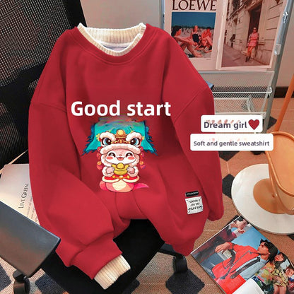 Women's Fleece-Lined Round Neck Sweatshirt