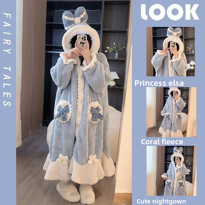 Women's Fleece Princess Elsa Nightgown