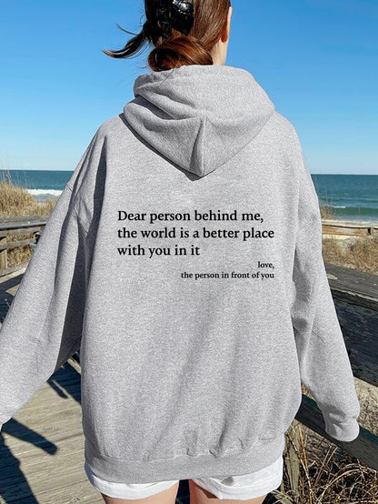 Women's Fleece Sweater Letter Slogan Printed Hoodie
