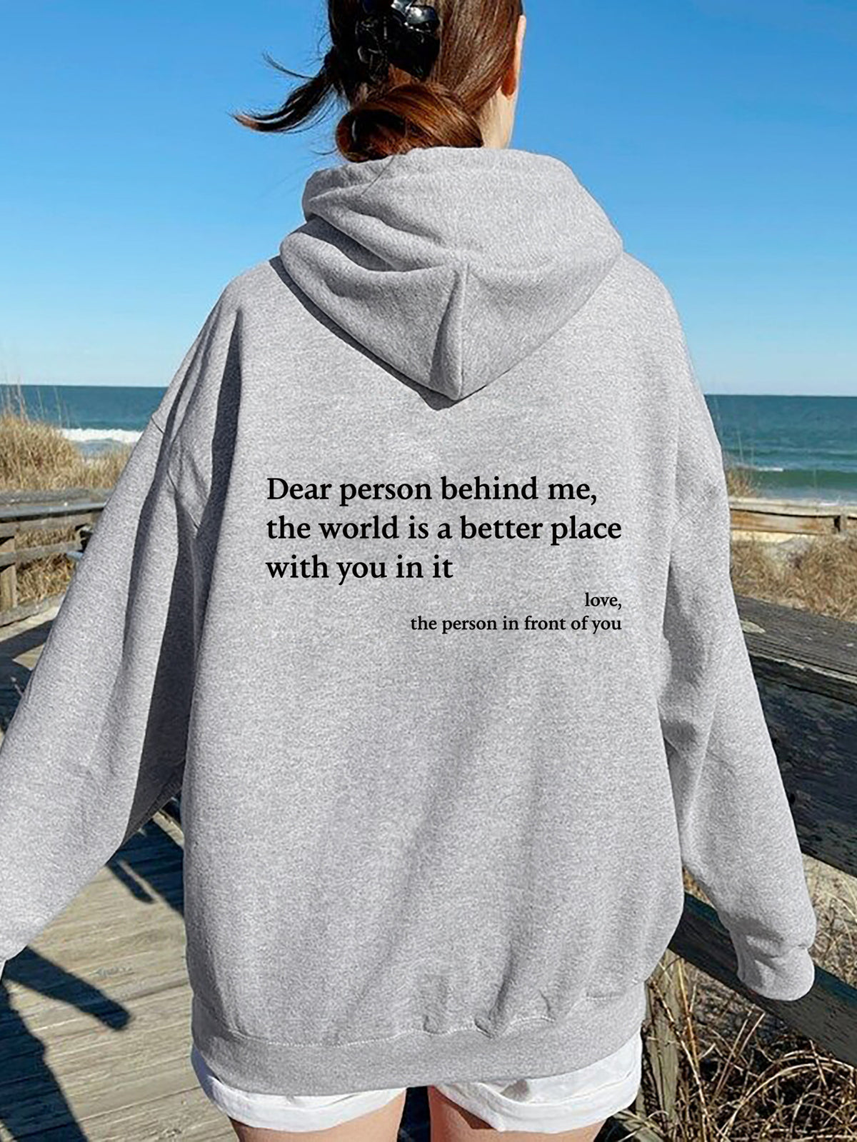 Women's Fleece Sweater Letter Slogan Printed Hoodie