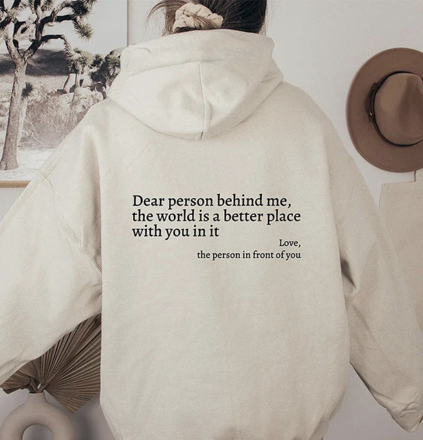 Women's Fleece Sweater Letter Slogan Printed Hoodie
