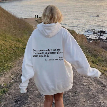 Women's Fleece Sweater Letter Slogan Printed Hoodie