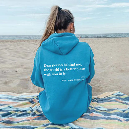 Women's Fleece Sweater Letter Slogan Printed Hoodie
