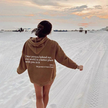 Women's Fleece Sweater Letter Slogan Printed Hoodie
