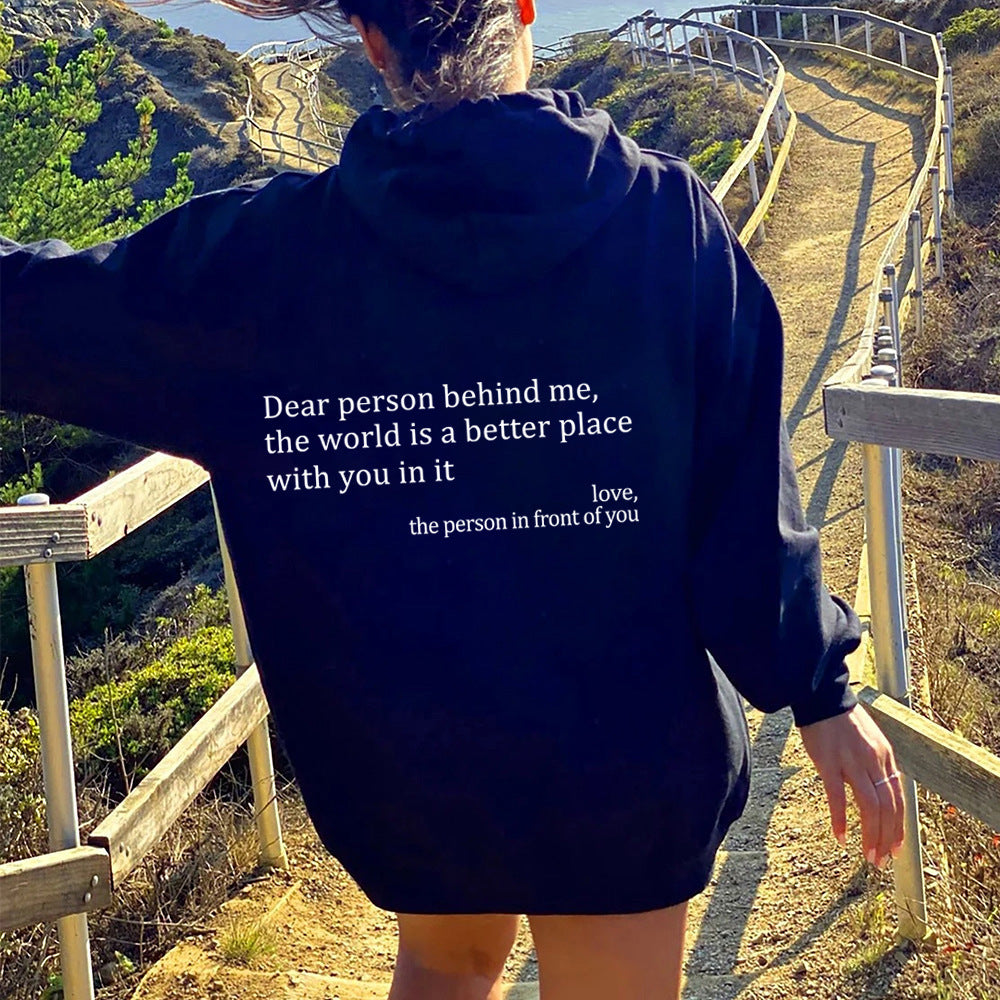 Women's Fleece Sweater Letter Slogan Printed Hoodie