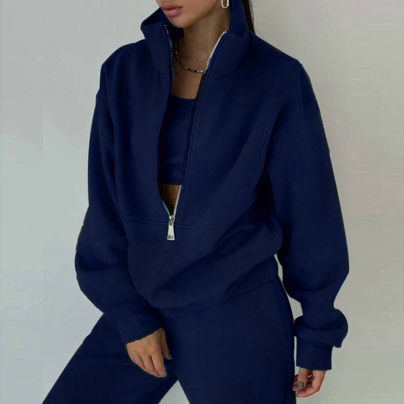 Women's Fleece Two-Piece Sweatshirt and Trousers Set