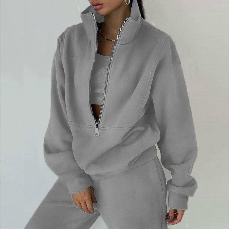 Women's Fleece Two-Piece Sweatshirt and Trousers Set