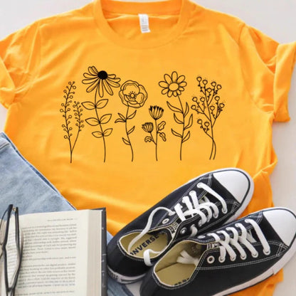 Women's Floral 3D Digital Print Loose Fit T-shirt