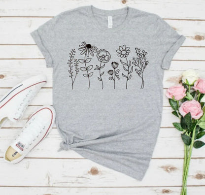 Women's Floral 3D Digital Print Loose Fit T-shirt