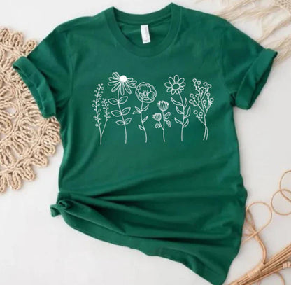 Women's Floral 3D Digital Print Loose Fit T-shirt