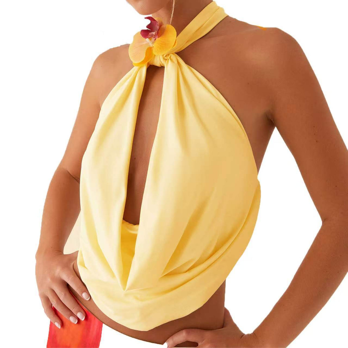Women's Floral Halter Neck Crop Top