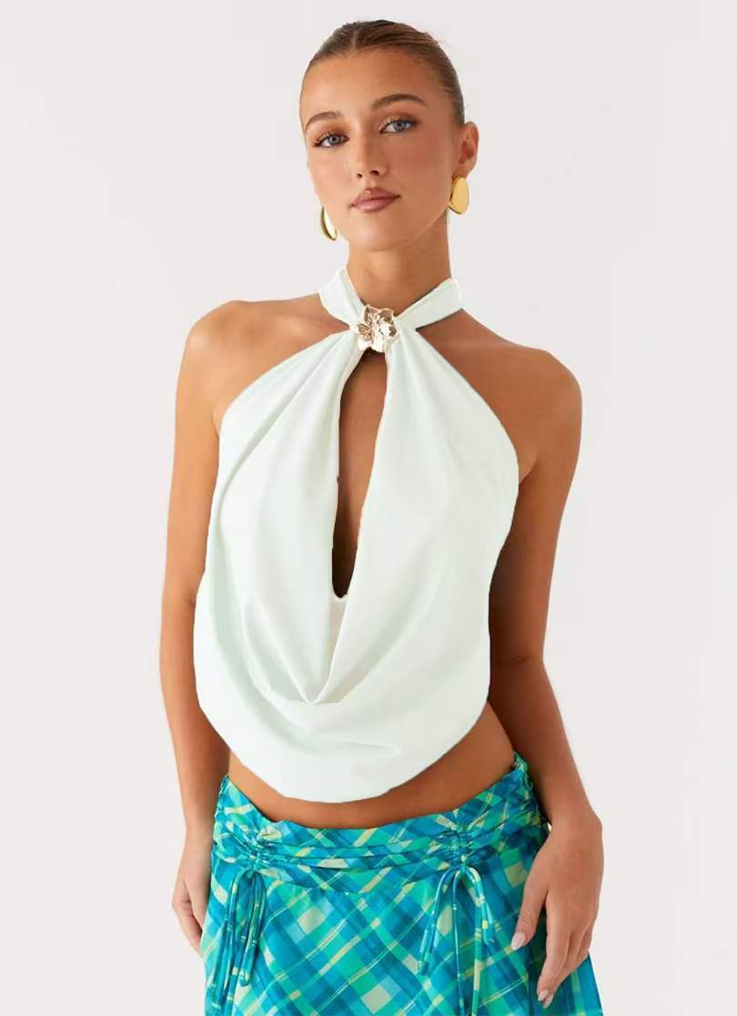 Women's Floral Halter Neck Crop Top