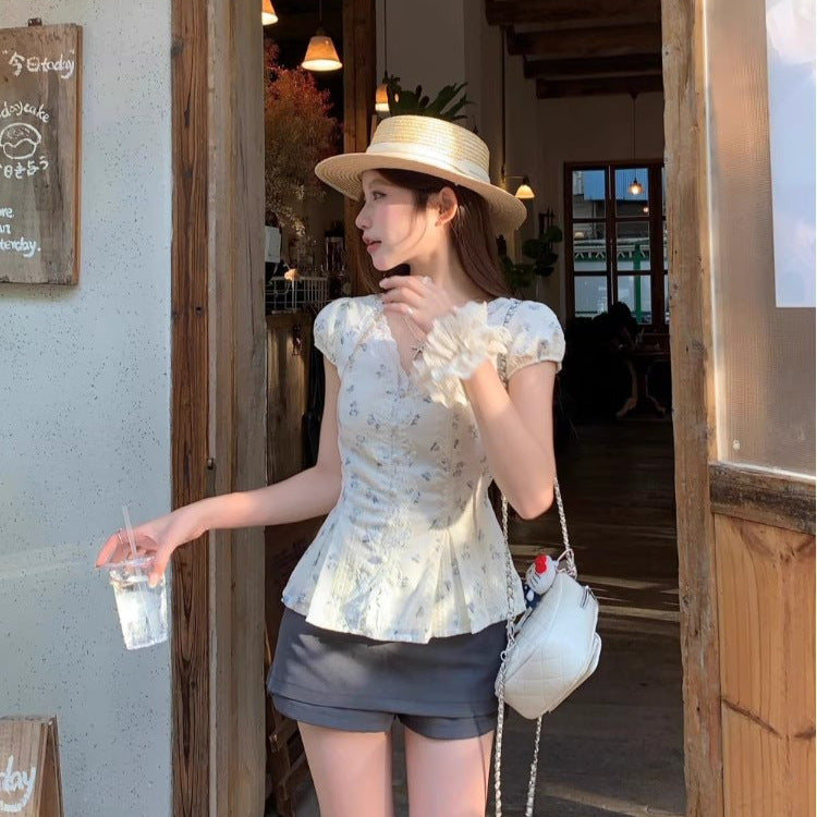 Women's Floral Lace V-Neck Shirt