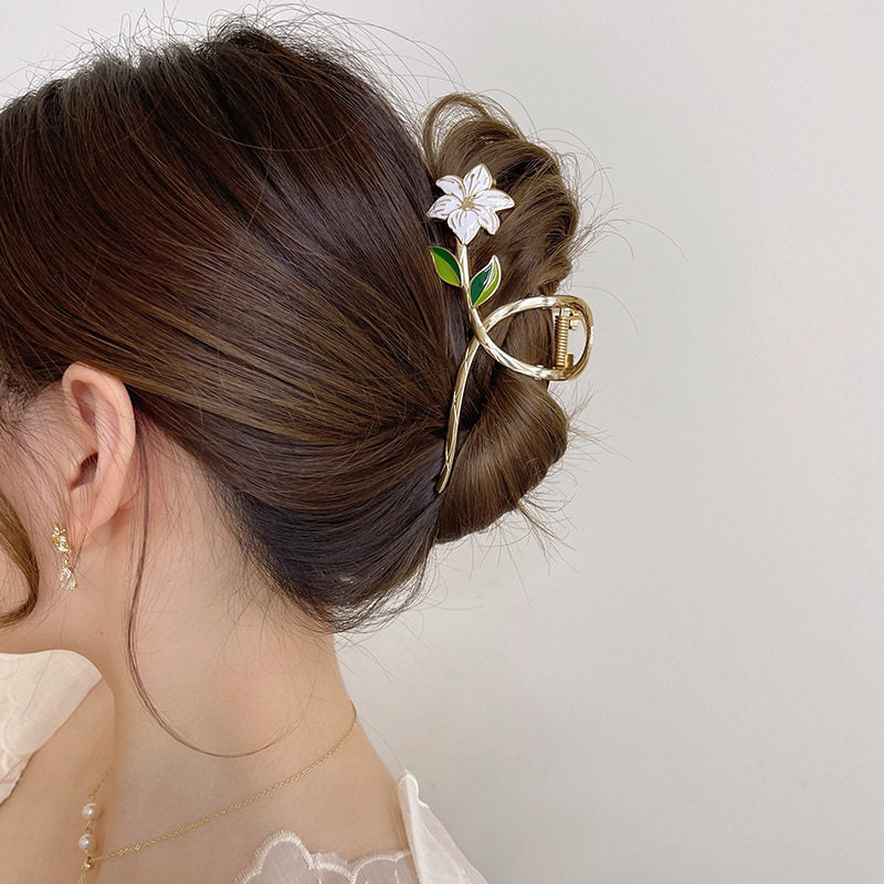 Women's Floral Metal Hair Claw Clip