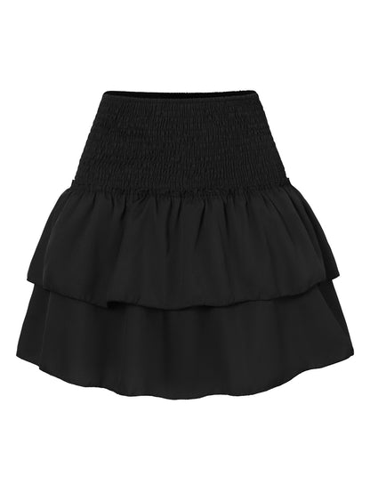 Women's Floral Pleated Skirt Short Ruffled Print Skirt