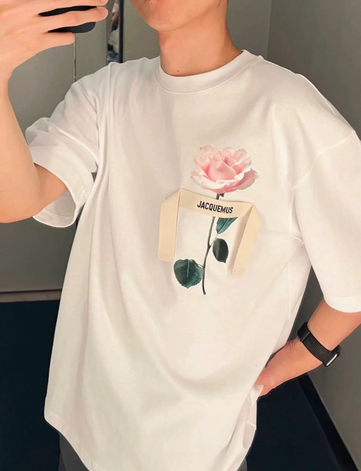 Women's Floral Print Cotton T-Shirt Loose Short Sleeve Top