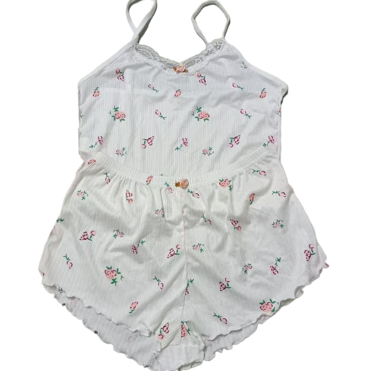 Women's Floral Print Sleeveless Top and Shorts Pajama