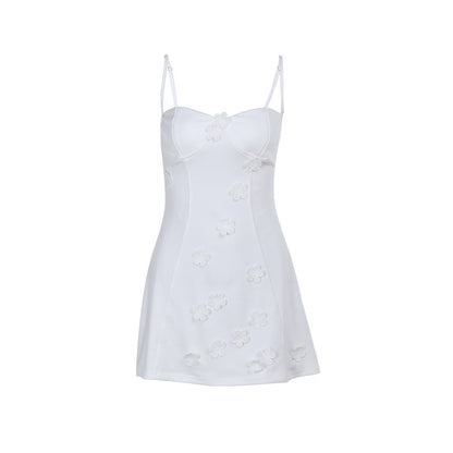 Women's Floral Sleeveless Dress European Style High Waist Slip Dress