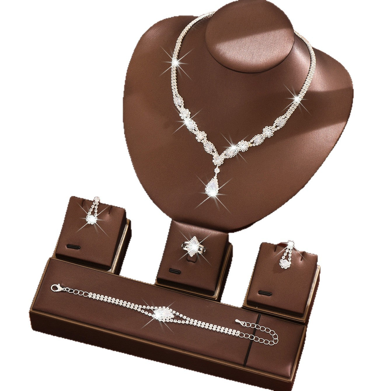Women's Floral Water Drop Jewelry Set