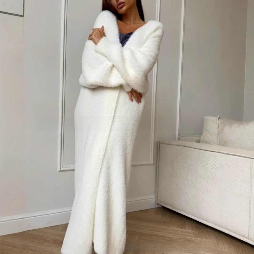 Women's Fluffy Long Cardigan Sweater