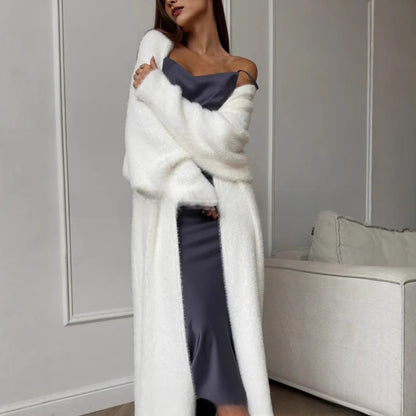 Women's Fluffy Long Cardigan Sweater
