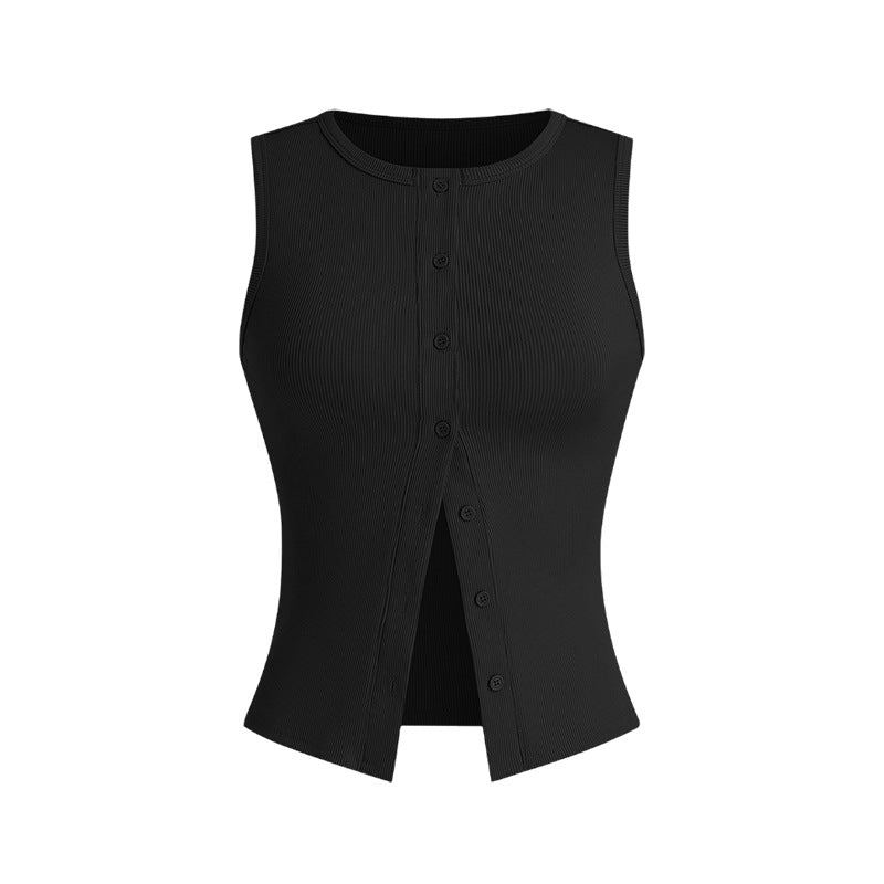 Women's Formal Suit Vest and Wide-Leg Pants Set