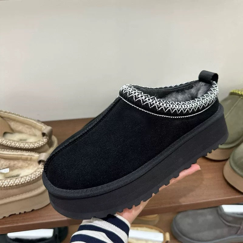 Women's Fur Lined Slip On Snow Boots