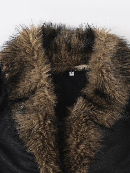 Women's Fur Trimmed Long Sleeve Jacket