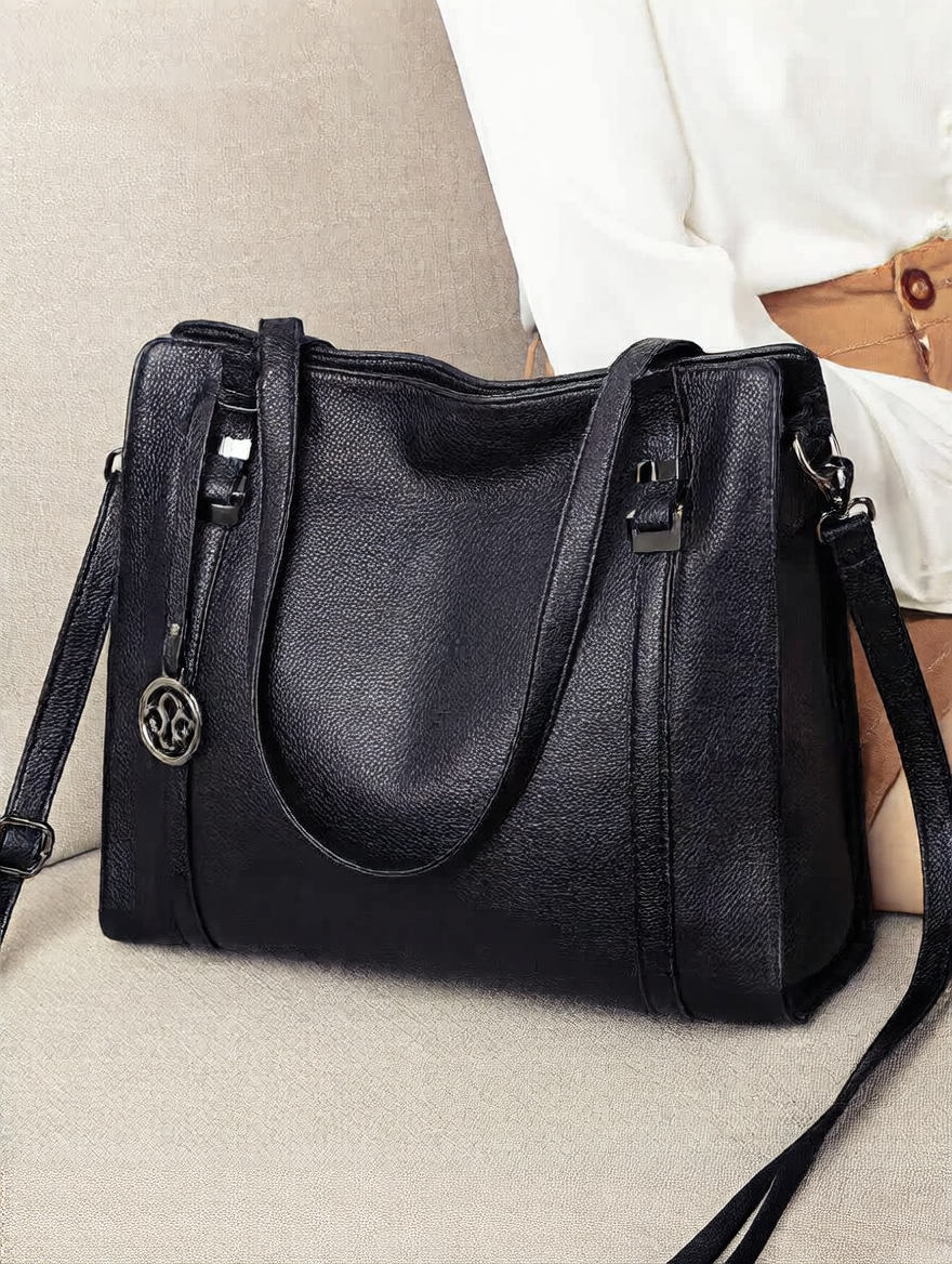 Women's Genuine Leather Tote Bag Detachable Strap Large Capacity