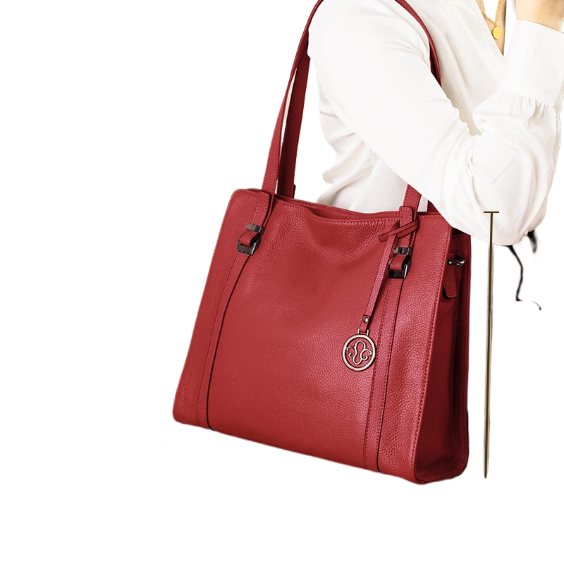 Women's Genuine Leather Tote Bag Detachable Strap Large Capacity