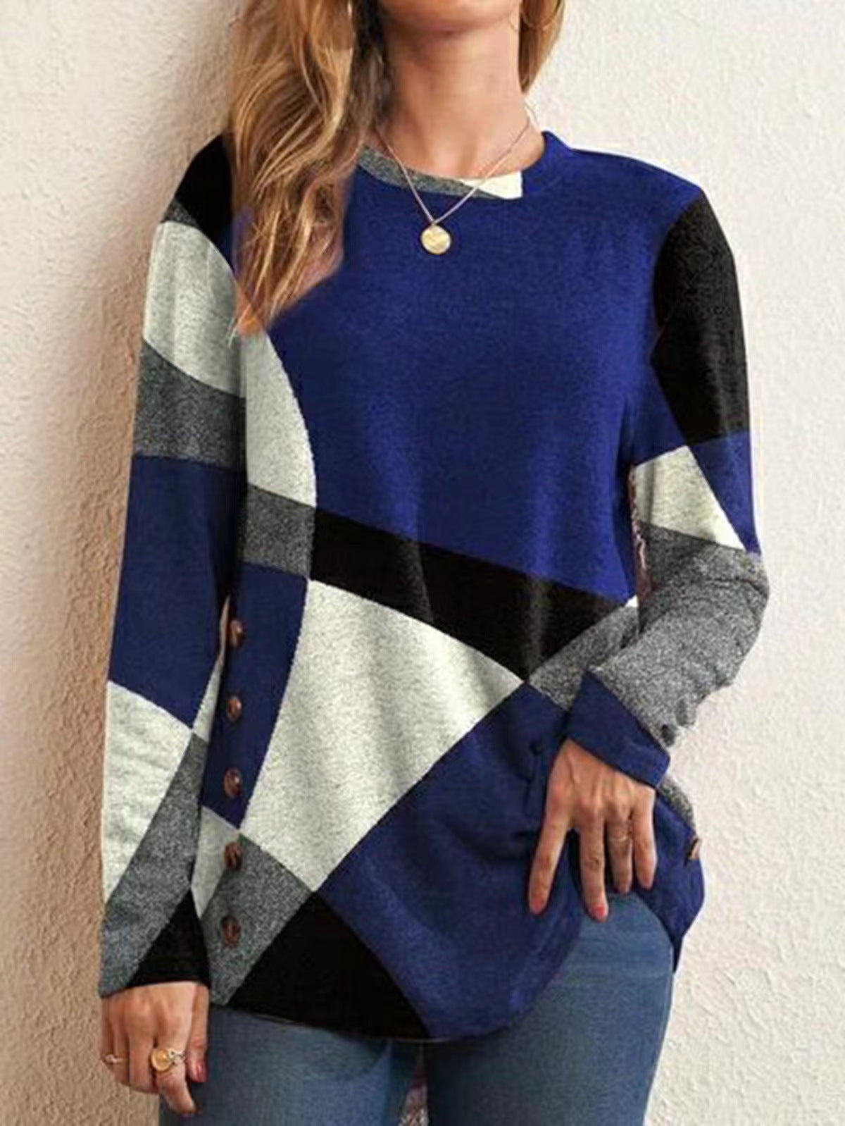 Women's Geometric Print Cotton T-Shirt