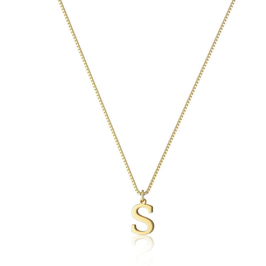 Women's Gold Plated Alphabet Letter Necklace
