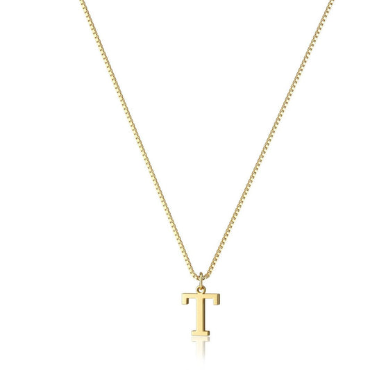 Women's Gold Plated Alphabet Letter Necklace
