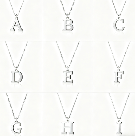 Women's Gold Plated Alphabet Letter Necklace