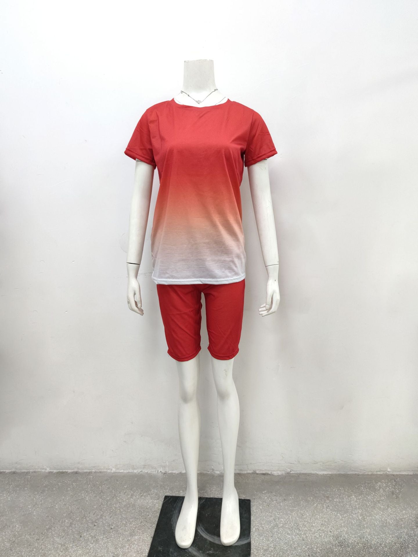 Women's Gradient Short Sleeve and Shorts Set