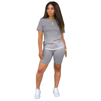 Women's Gradient Short Sleeve and Shorts Set