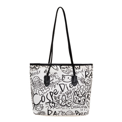 Women's Graffiti Canvas Tote Bag
