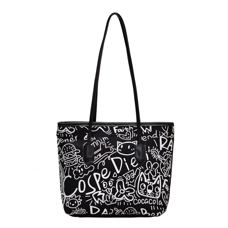 Women's Graffiti Canvas Tote Bag