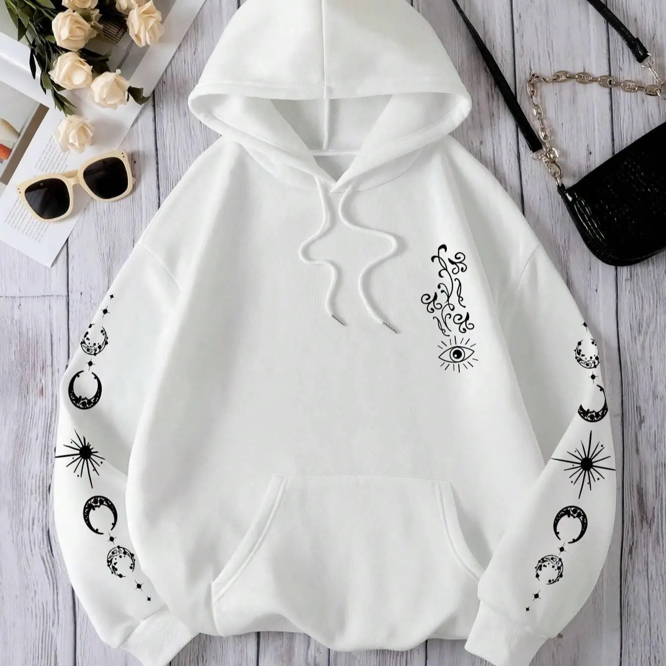 Women's Graphic Print Hooded Sweatshirt