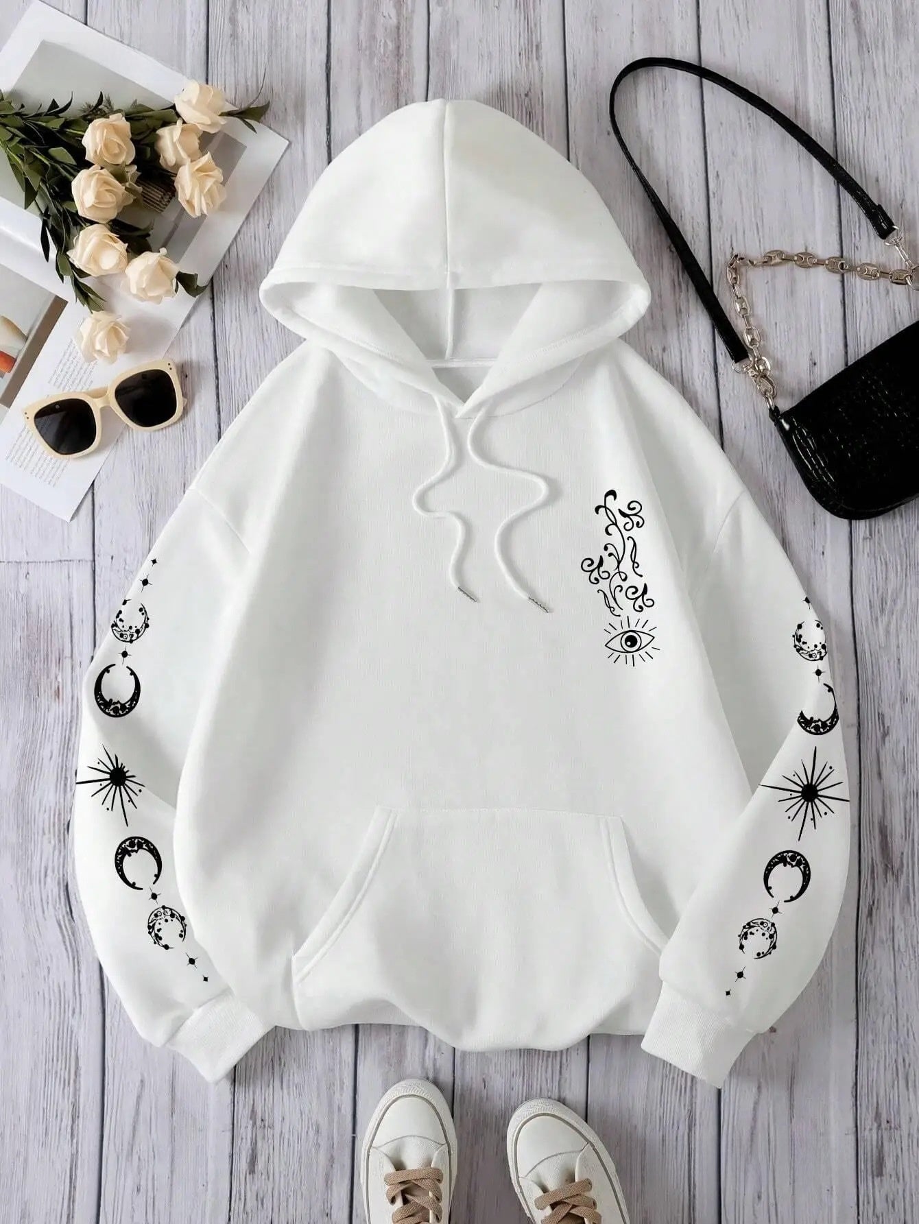 Women's Graphic Print Hooded Sweatshirt