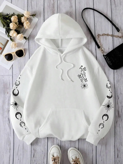 Women's Graphic Print Hooded Sweatshirt