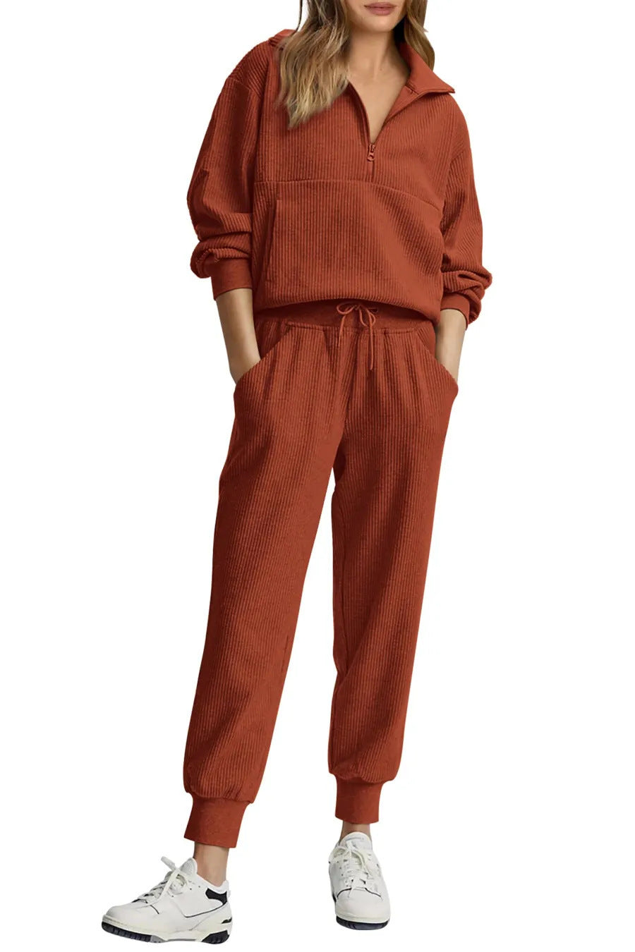 Women's Half Zipper Sweatshirt and Pants